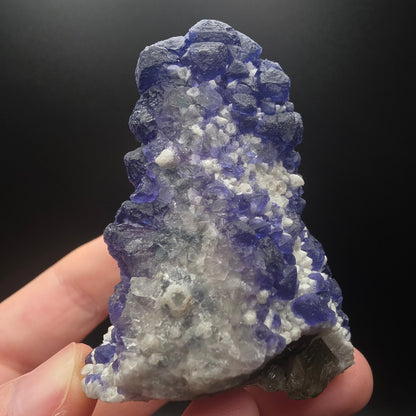 Blue Fluorite on Quartz - Inner Mongolia