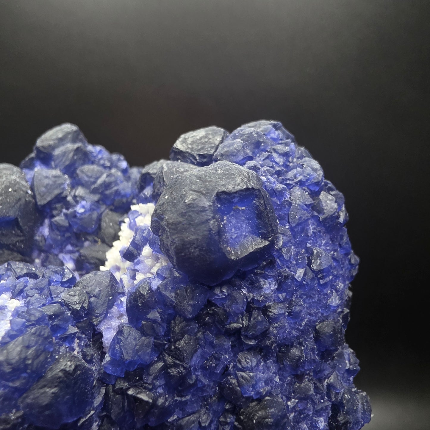 Blue Fluorite on Quartz - Inner Mongolia