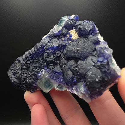 Blue Fluorite on Quartz - Inner Mongolia