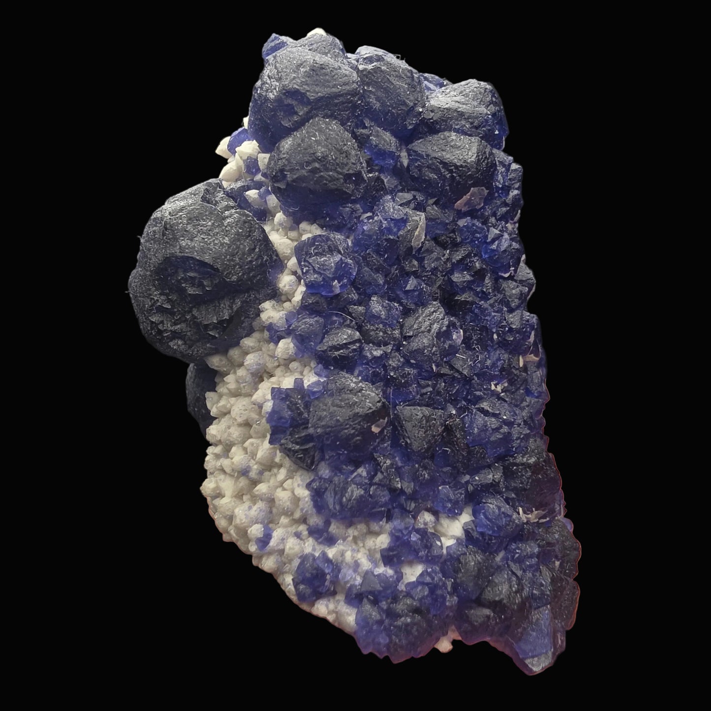 Blue Fluorite on Quartz - Inner Mongolia
