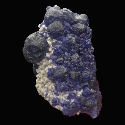 Blue Fluorite on Quartz - Inner Mongolia