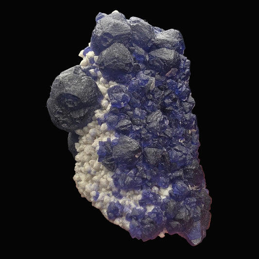 Blue Fluorite on Quartz - Inner Mongolia