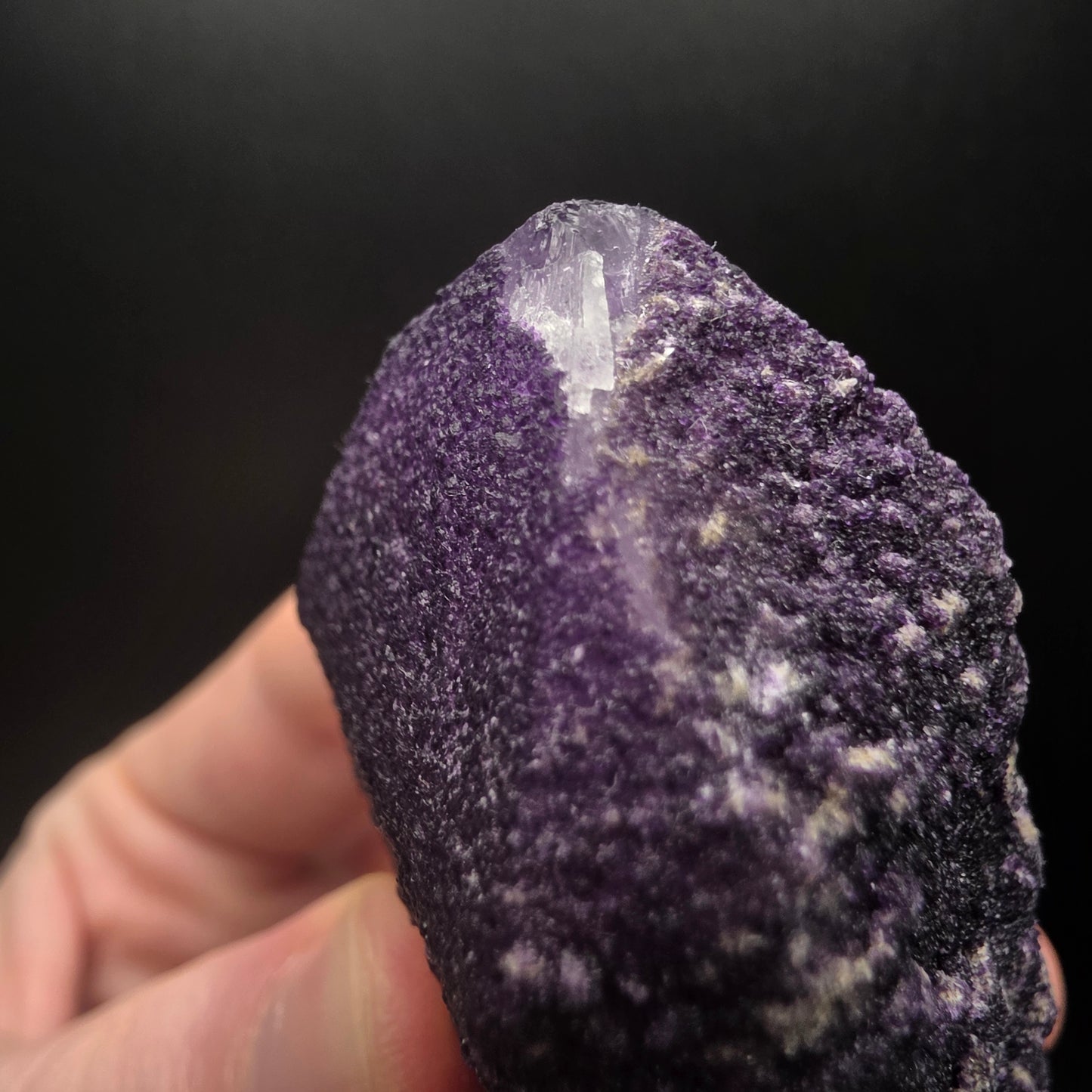 Purple Fluorite on Quartz - Inner Mongolia