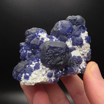 Blue Fluorite on Quartz - Inner Mongolia