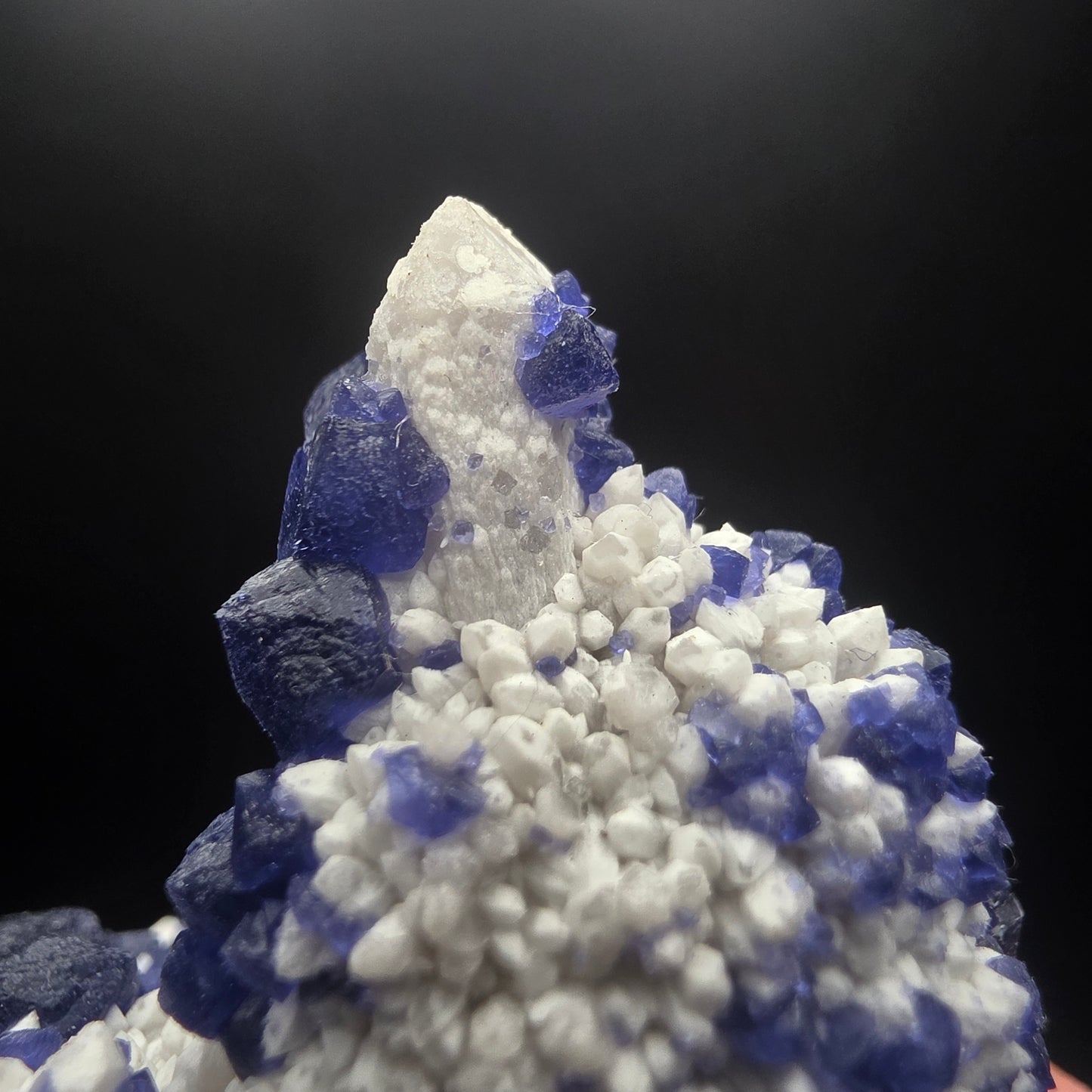 Blue Fluorite on Quartz - Inner Mongolia