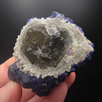 Blue Fluorite on Quartz - Inner Mongolia