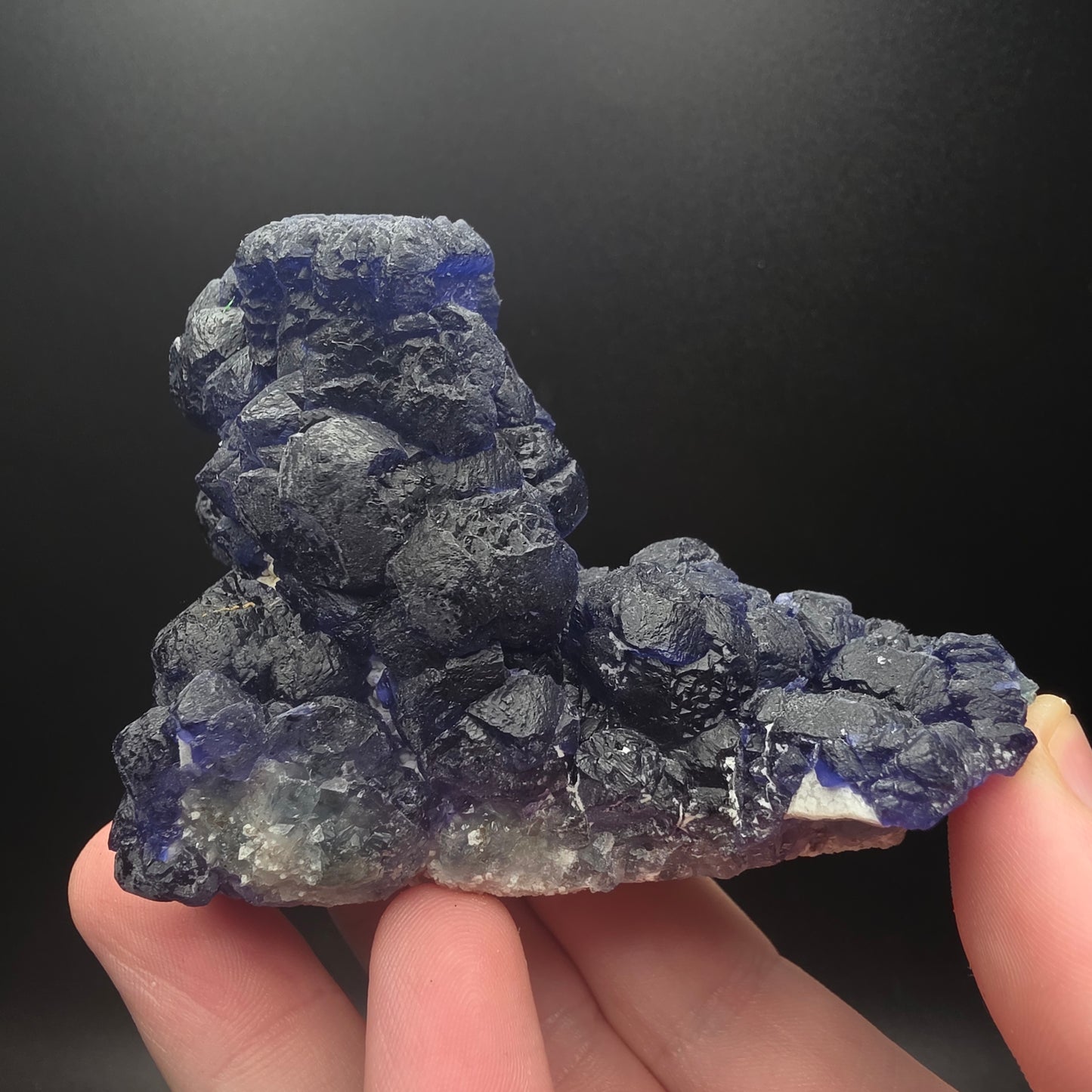 Blue Fluorite on Quartz - Inner Mongolia
