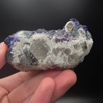 Blue Fluorite on Quartz - Inner Mongolia