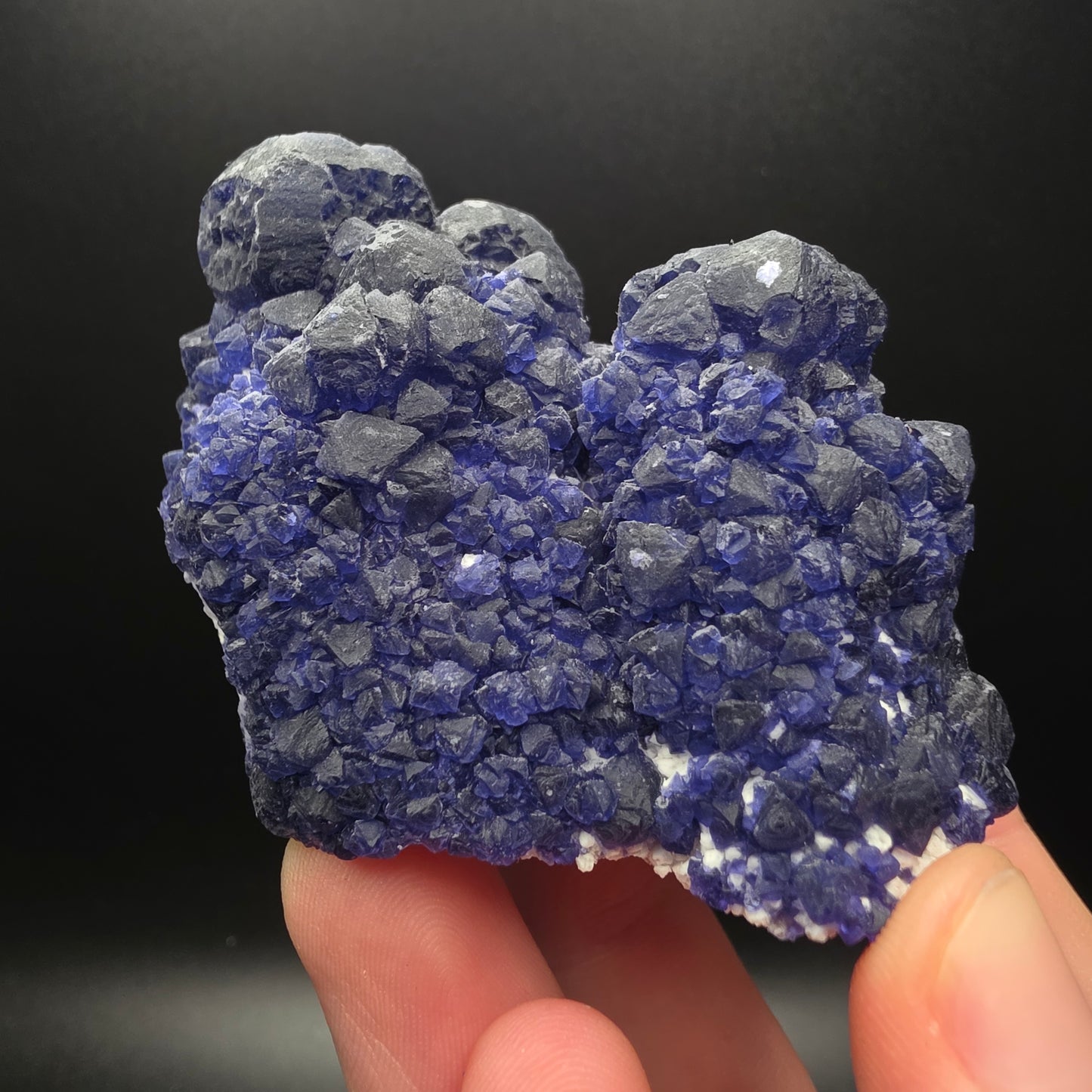 Blue Fluorite on Quartz - Inner Mongolia