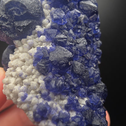 Blue Fluorite on Quartz - Inner Mongolia