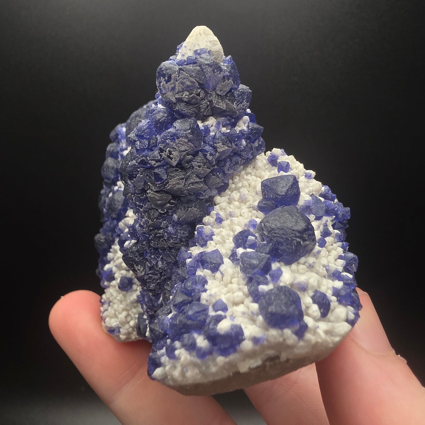 Blue Fluorite on Quartz - Inner Mongolia