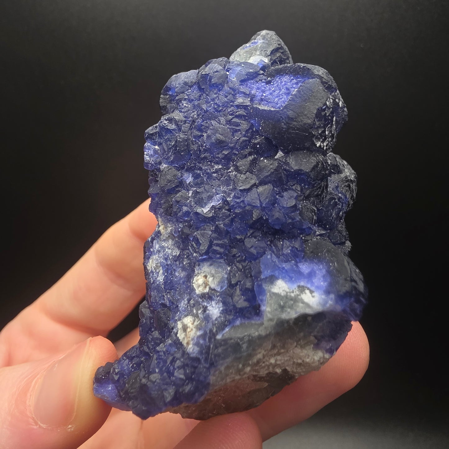 Blue Fluorite on Quartz - Inner Mongolia