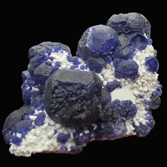 Blue Fluorite on Quartz - Inner Mongolia
