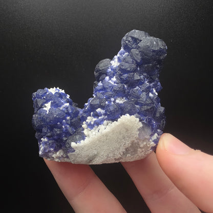 Blue Fluorite on Quartz - Inner Mongolia