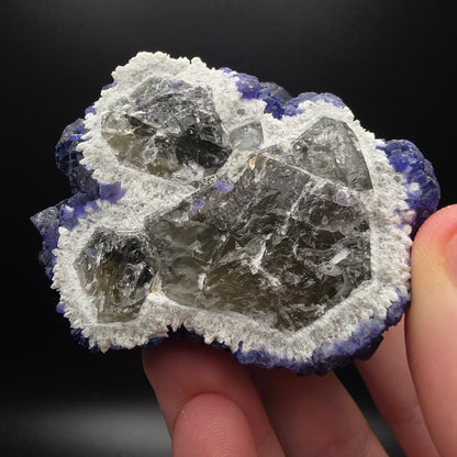 Blue Fluorite on Quartz - Inner Mongolia