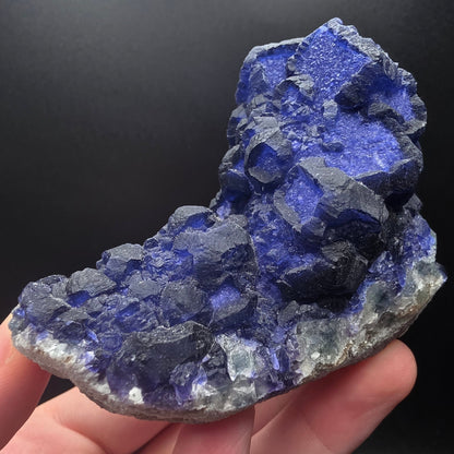 Blue Fluorite on Quartz - Inner Mongolia