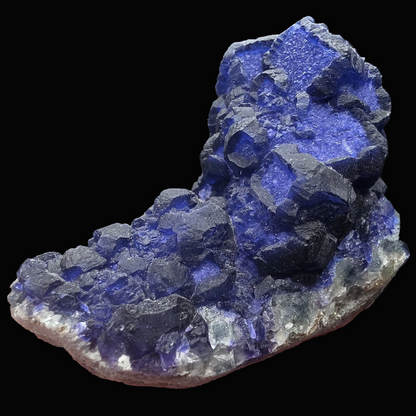 Blue Fluorite on Quartz - Inner Mongolia