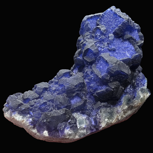 Blue Fluorite on Quartz - Inner Mongolia