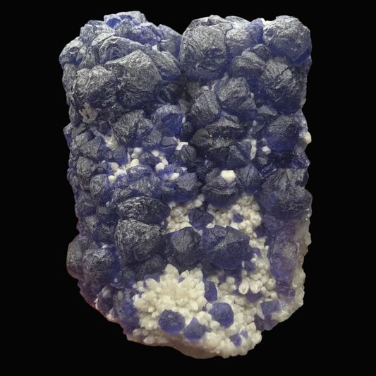 Blue Fluorite on Quartz - Inner Mongolia