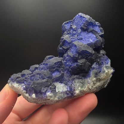 Blue Fluorite on Quartz - Inner Mongolia
