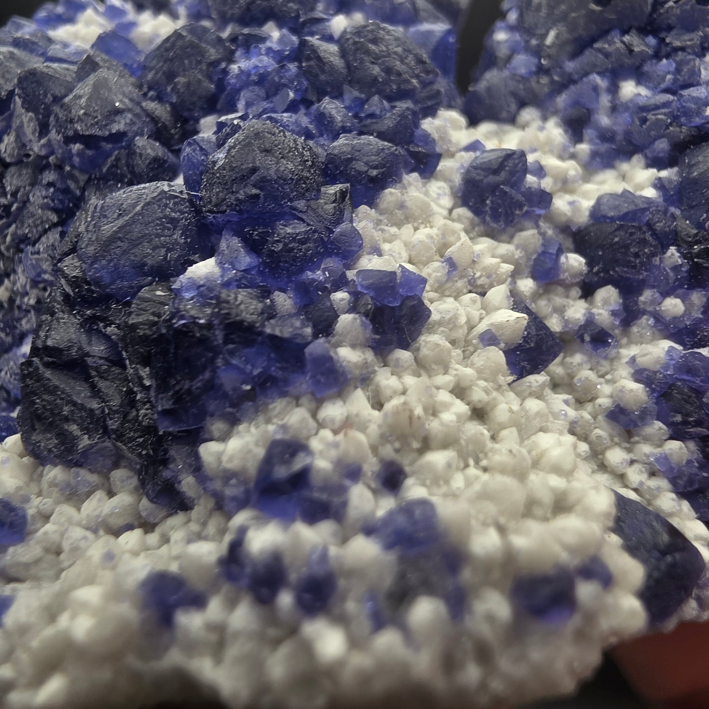 Blue Fluorite on Quartz - Inner Mongolia