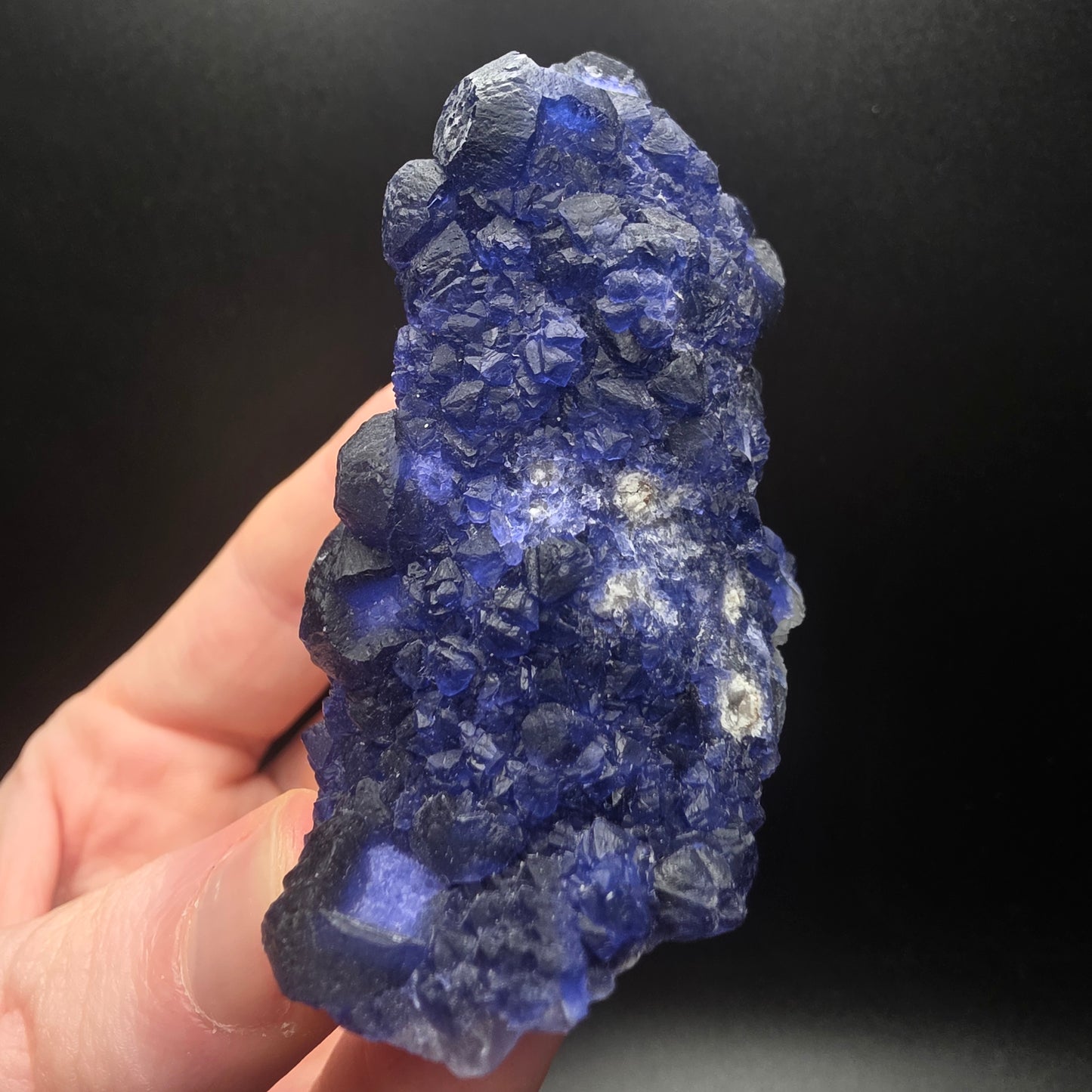 Blue Fluorite on Quartz - Inner Mongolia