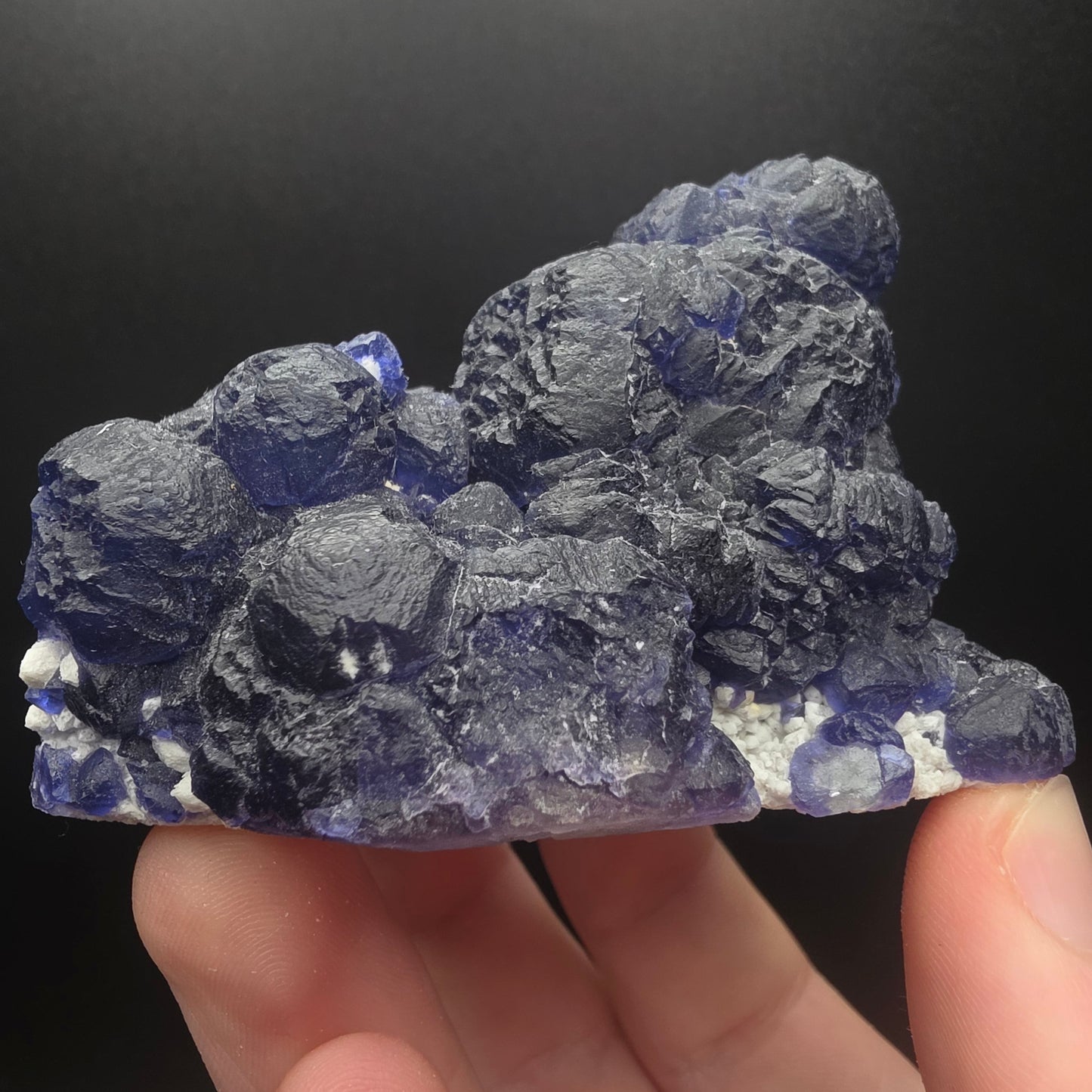 Blue Fluorite on Quartz - Inner Mongolia