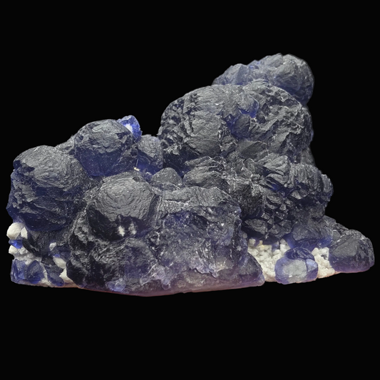 Blue Fluorite on Quartz - Inner Mongolia